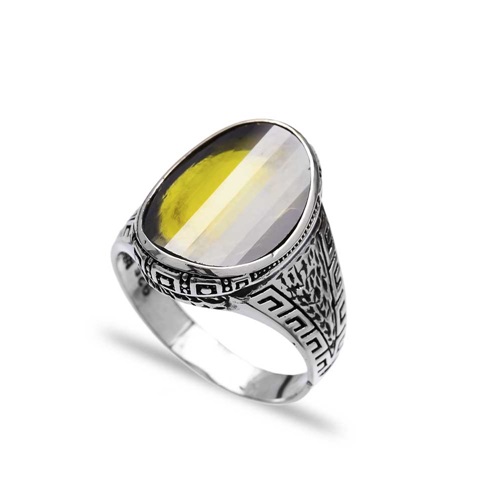 Peridot Authentic Men Ring Wholesale Handmade 925 Sterling Silver